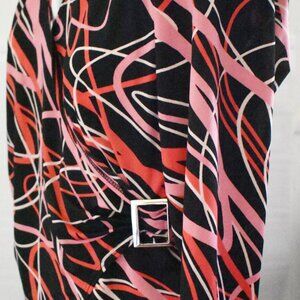 Fashion Bug Vintage Womans multi color top wrap with gold buckle size L